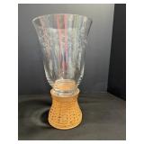 Rare Longaberger Etched glass hurricane...