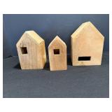 Stackable wooden decorative houses