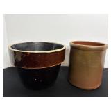 Planter pot 8.5"H & crock 5.5"H