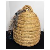 Hand woven bee Skep made in Haiti  16"H