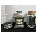 Lantern 10" H & glass hurricane vase 8"H &...