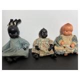 Vtg Irwin miniature doll 5" Tall & black bisque..
