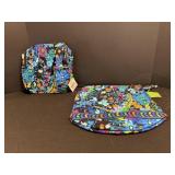 Veras Bradley midnight blues Diddy bag & cosmetic.