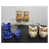 Owl salt & pepper shakers (Japan), misc...
