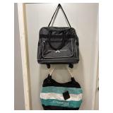 Travel bag with wheels and tota bag