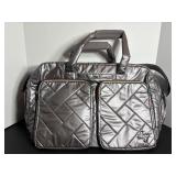 Lug quilted mettalic duffle bag