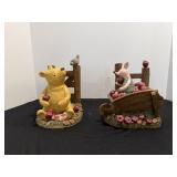 Vtg Whinnnie the Pooh & Piglet book ends 7.5"W x .