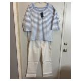 Denium & Co striped top size 2X & crevelle white..