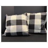 Black checkered throw pillow