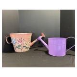 Metal Lg/Sm planter water cans 8.5"H & 6"H