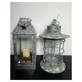 Metal Lanterns 12.5" and 13" tall