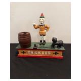 Cast iron trick dog bank - missing coin stopper