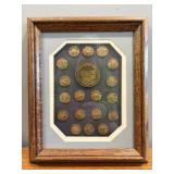 Framed Ducks Unlimited sponser coins 9.5"W x 12"H