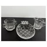 Lead crystal pineapple trinket dish 6"W, small...