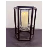 Lg Candle holder with flameless candle