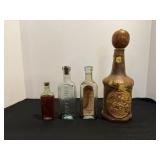Vtg bottles with sterlite shoebox container