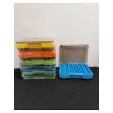 (6) small double - sided fishing gear containers
