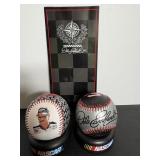 Vtg Dale Earnhardt signed Baseballs with stands