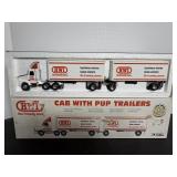 Vtg HWI cab with pup trailers NIB 1:64