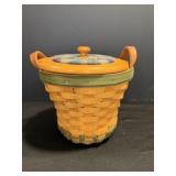 Vtg Longaberger Golf Club basket with lid, liner..