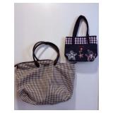 Longaberger black & white  large tote bag & .