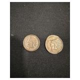 USA 1887 & damaged 1900 Indian Head Cent Coins