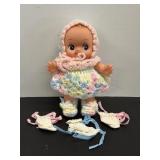Vintage Soft Rubber Doll & Clothes