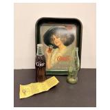 Vintage Coca Cola Radio, Tray & Bottle