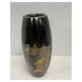 Vintage Gold & Silver Inlay Japanese Vase