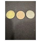 1924-J 5 Reichspfennig, 1922-G & 1921-F Germany