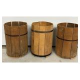 Vintage Rustic Staved Barrels 16"H 11" Dia