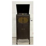 Antique Brunswick Victorla Phonograph & Albums