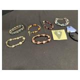 Stretch Bracelets & Heart Pin