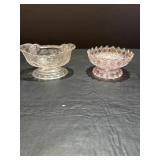 Vtg L.E. Smith pink carnival glass bowl "Comet in.