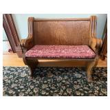 Antique solid oak bench 43"W x 22.5"D x 34"H