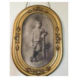 Antique oval picture & frame 17.5"W x 25"H