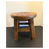 Wooden aplle stool 9.75" dia x9.5"H