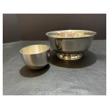 Garden pewter bowl 7"dia x 3.75" H & Monticello...