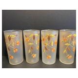 Vtg Hall/jewel tea "Autumn leaf" frosted glasses 4