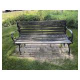 Cast iron & wooden bench 50.5"W x 19"D x 28"H