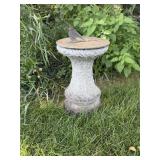Cement based sundial 11" dia x 22"H