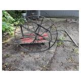 Antique metal milk cart 70"W x 37.5" D x 36"H
