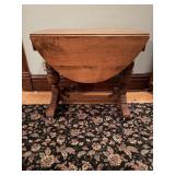 Vtg Wooden drop - leaf table 36"W x 21"D x 30"H ..