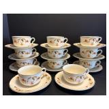 Vtg Hall/jewel tea "Autumn leaf" cups & saucers 11