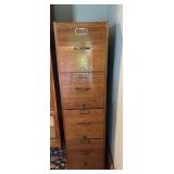 Wood 4 Drawer File Cabinet 14"x24"x53"H
