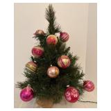 Vintage Tree with Ornaments non working lights 24"