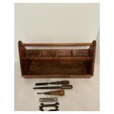 Wood Tool Caddy 22"x12"H