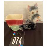 Vintage Scotty Dog Ceramic Cart