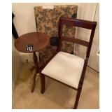 2 Youth Wood Chairs & Pedestal Side Table