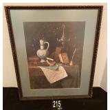 Framed Flute on Table Picture